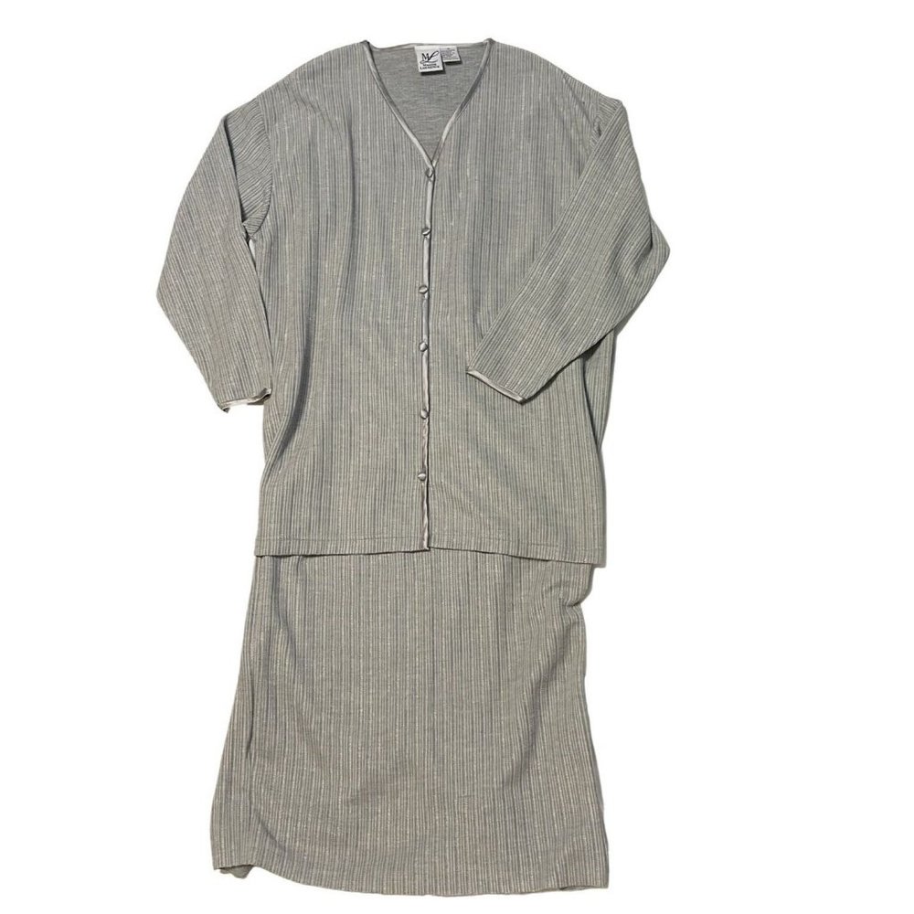 Vintage Maggie Lawrence Cardigan Button Front with  Matching Skirt Knit Sweater